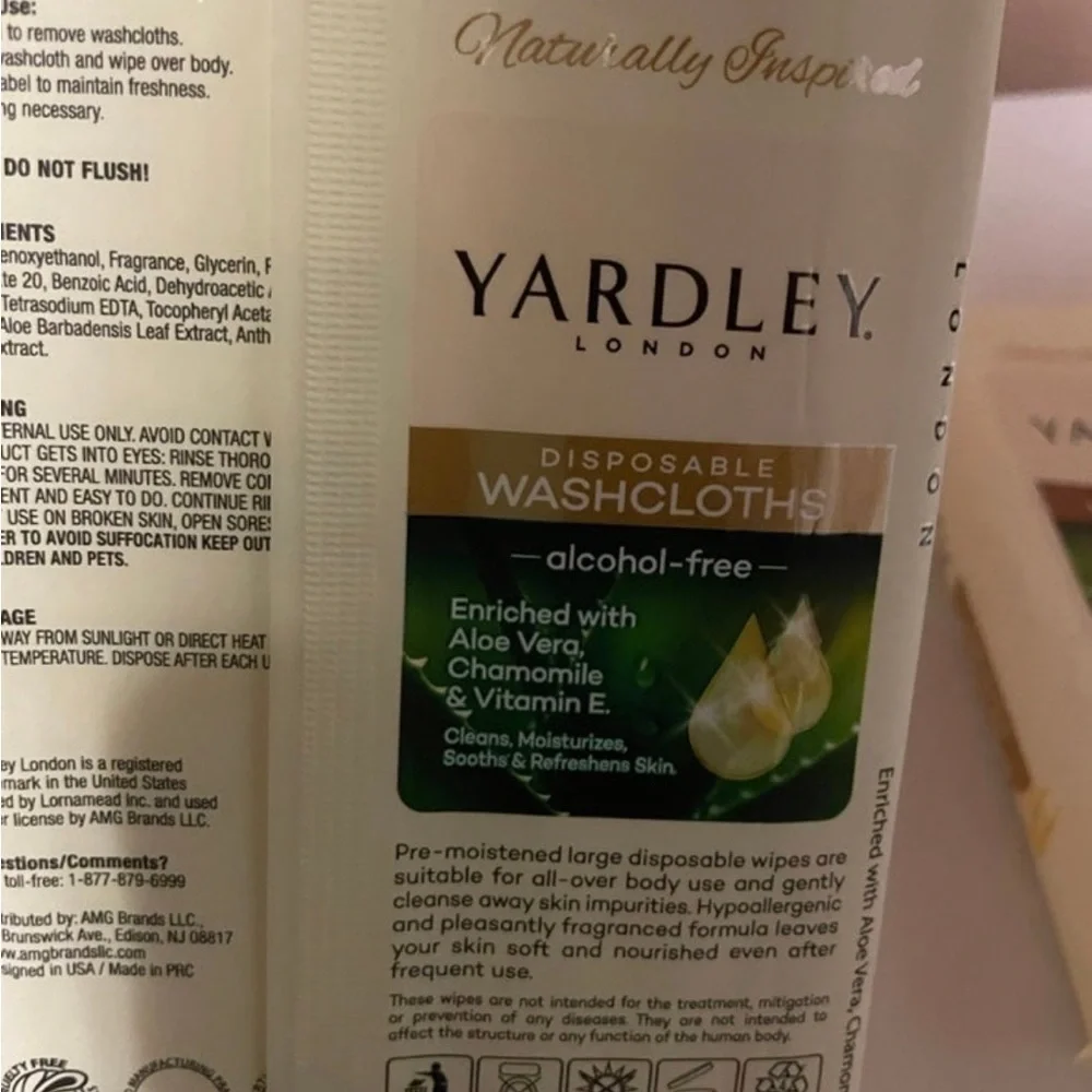 Wash Cloths YARDLEY disposable wash cloths 2 packs of 18
